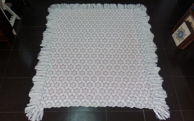 Portuguese Handmade Crocheted Cotton Lace Bedspread - Neoclassical - Cotton