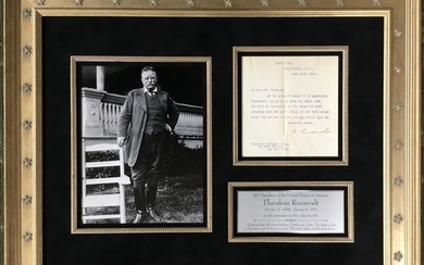 President Theodore Roosevelt Signed Letter Custom Framed JSA LOA