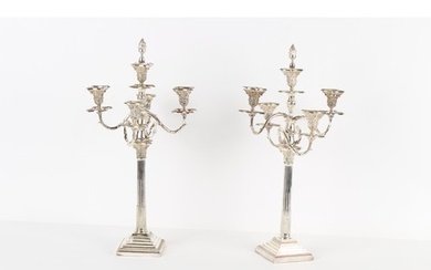 Property of a gentleman - a large pair of silver plated five...