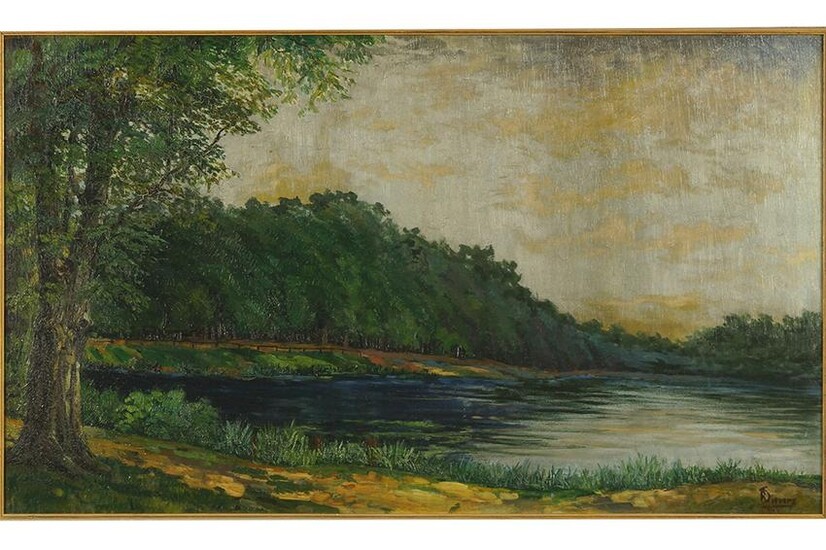 R. Sievers (20th Century) River Scene.
