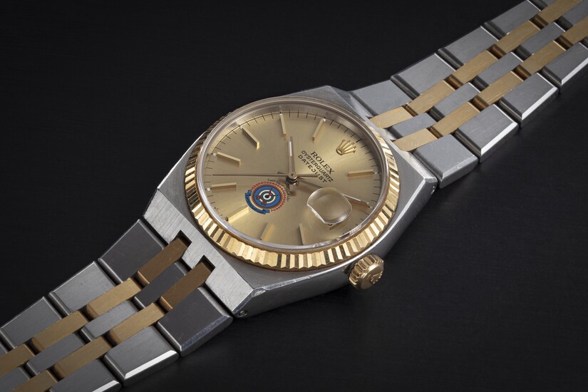 ROLEX, OYSTERQUARTZ DATEJUST, REF. 17013, A STEEL AND GOLD QUARTZ WRISTWATCH WITH THE UAE AIR FORCE LOGO ON THE DIAL