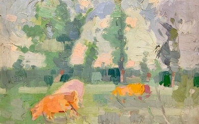 Rafael Durancamps (1891-1979) - Vacas pastando