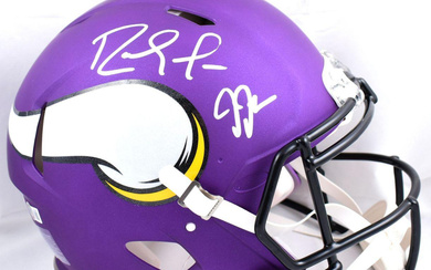 Randy Moss & Justin Jefferson Signed Vikings Full-Size Authentic On-Field Speed Helmet (Beckett)