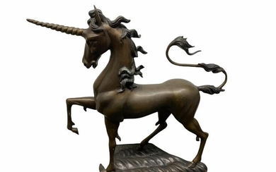 Repro Bronze Unicorn Sculpture