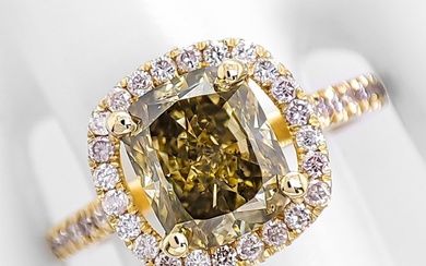 Ring Yellow gold - 2.38 tw. Grey Diamond (Natural coloured)