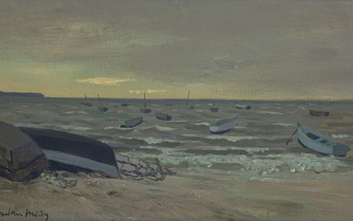 Roger CHAPELAIN-MIDY (1904-1992) Barques au mouillage Huile sur toile, signée en bas à gauche H....
