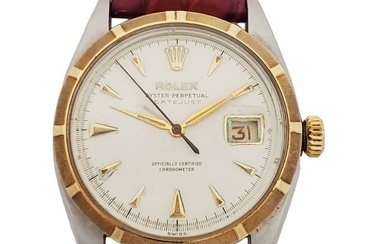 Rolex Datejust Rare Unworn Salesman Sample Gold SS Mens Vintage Watch