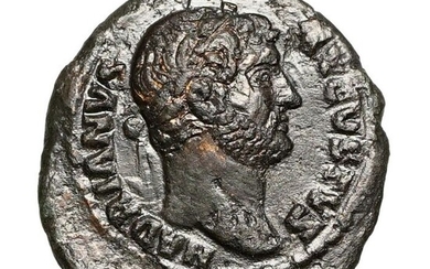 Roman Empire. Hadrian (AD 117-138). Æ Quadrans,Rom, CADUCEUS, Extremely RARE!