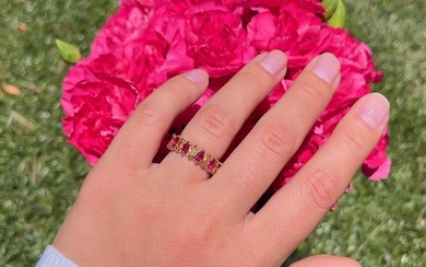 Ruby and Fancy Yellow Diamond Eternity Band Ring