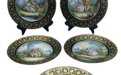SET OF 5 SEVRES PLATE CHATEAU ES TULLERIES SV 1846 9.5"