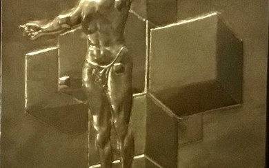 Salvador Dali (1904-1989) - Sculpture, “ Crocefissione’ Realizzato da IGI Istituto grafico Italiano solo 299 esemplari - 51 cm - Gold plated and marked IGI GOLD PLATED