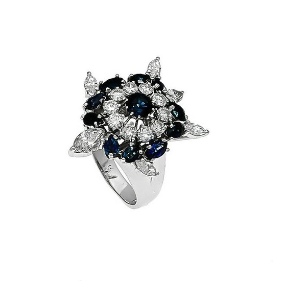 Sapphire-brilliant-ring t