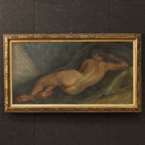 Sconosciuto - Dipinto fiammingo nudo femminile firmato
