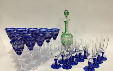 Serving part of Rhine wine glasses SAINT LOUIS style, including:...