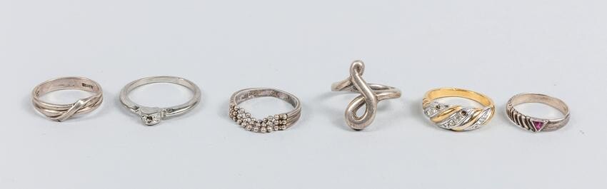 Set Of Vintage Sterling Silver Rings