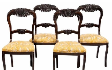 Set of 19thc Victorian Balloon Back Side Chairs