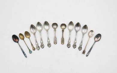 Set of Six Art Nouveau Sterling Silver Spoons
