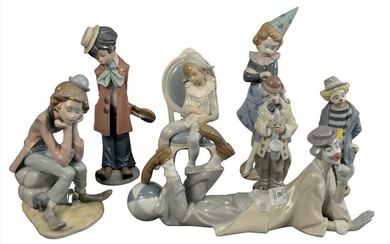 Seven Piece Group of Lladro Porcelain Figures, to