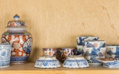 Shelf of Japanese Imari ceramics