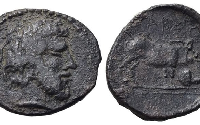 Sicily, Abakainon, c. 420 BC. AR Litra (13mm, 0.75g). Bearded...