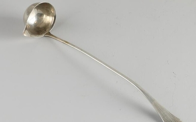Silver morel spoon, 833/000, with round bowl and