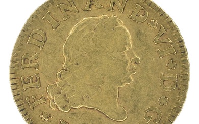 Spain, King Ferdinand VI, Half Escudo, 1751 gold coin.