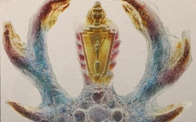 Stephen Nelson Ariel Rising Casted Art Glass Sculpture