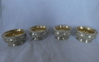 Sterling Silver Salt Cellars (4) - .925 silver - France - Late 19th century