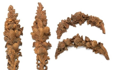 Suite of Neoclassical Style Carved Fruit Garlands.