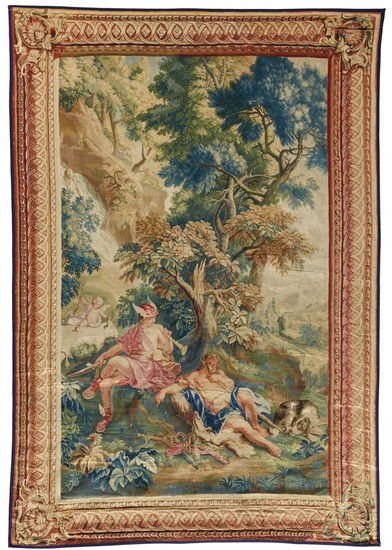 THREE GOBELINS MYTHOLOGICAL TAPESTRIES, FROM THE SERIES OVID'S METAMORPHOSES, GOBELINS WORKSHOP, WITH FIGURES AFTER NICOLAS BERTIN AND LANDSCAPES OF ROBERT FRANÇOIS BONNART 18TH CENTURY