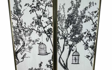 TWO PANEL WOODLAND SONG BIRD SCREEN