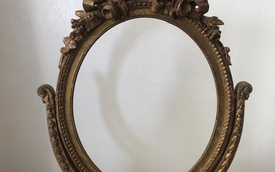 Table mirror - Wood, important table frame