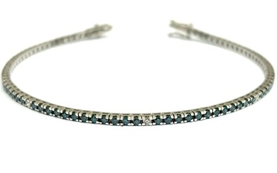 Tennis bracelet - 18 kt. White gold - 2.89 tw. Diamond (Natural) - Diamond