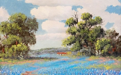 Thomas L. Lewis (1907-1978), "Texas Bluebonnets", oil