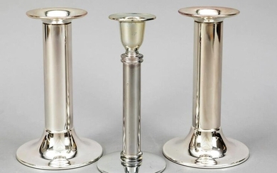 Three candlesticks, 20th c., plate