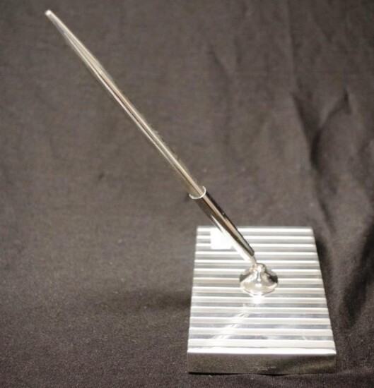 Tiffany New York silver pen stand marked to base,...