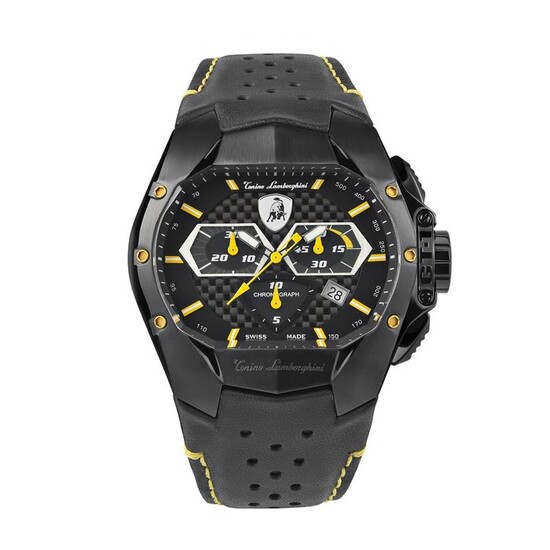 Tonino Lamborghini - GT1 Chronograph Watch Yellow Carbon Swiss Made - T9GE - Men - 2011-present