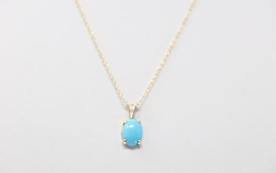 Turquoise Necklace Charm 14Kt.