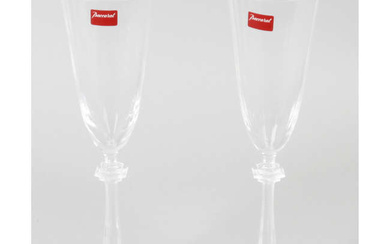 Two Baccarat Arcade Champagne Flutes