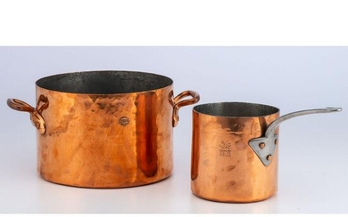 Two English Copper Pots, One by Benham & Sons