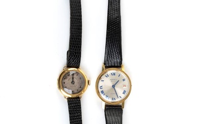 Two Lady gold wristwatches, 1920s and 1980s