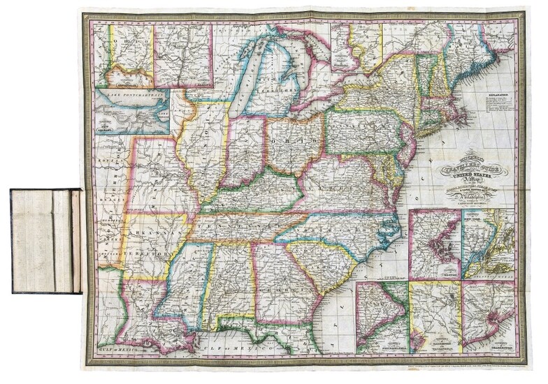 [UNITED STATES] — S. AUGUSTUS MITCHELL [PUBLISHER], AND J. H. YOUNG | Mitchell's Travellers Guide Through the United States. A Map of the Roads, Distances, Steam Boat & Canal Routes. Philadelphia: S. Augustus Mitchell, 1833