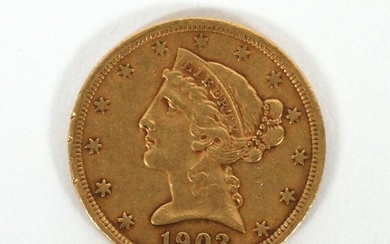 U.S. LIBERTY HEAD, $5.DOLLAR GOLD COIN