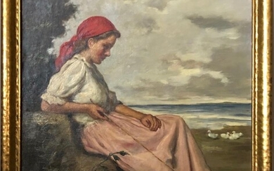 Untitled Portrait of Young Woman with Red Kerchief