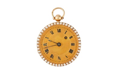 VERGE POCKET WATCH GOLD AND PEARLS.