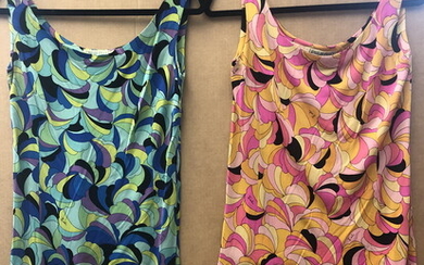 VINTAGE PUCCI TOPS: ONE SHEER BLOUSE, 2 SLEEVELESS TOPS WITH...