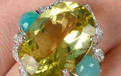 Vari-gem & diamond dress ring, by Mangiarotti