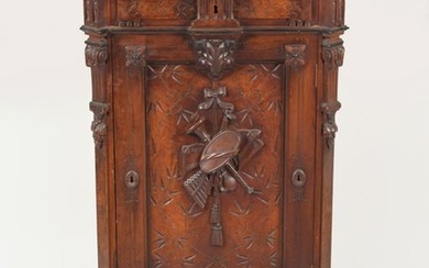 Victorian Eastlake Style Walnut Music Cabinet