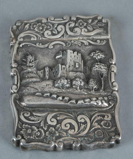 Victorian high relief sterling card case.