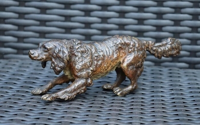 Vienna Foundry - Hunting Dog Sculpture - Bronze (cold painted) - Late 19th century
